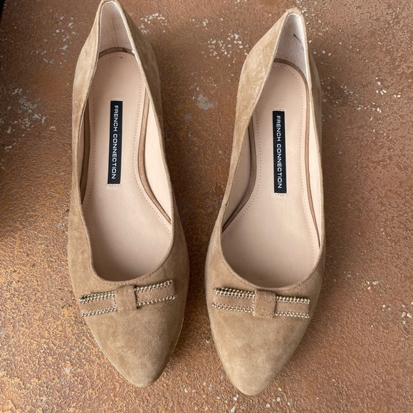 French connection Gaia suede tan flats - Picture 1 of 5